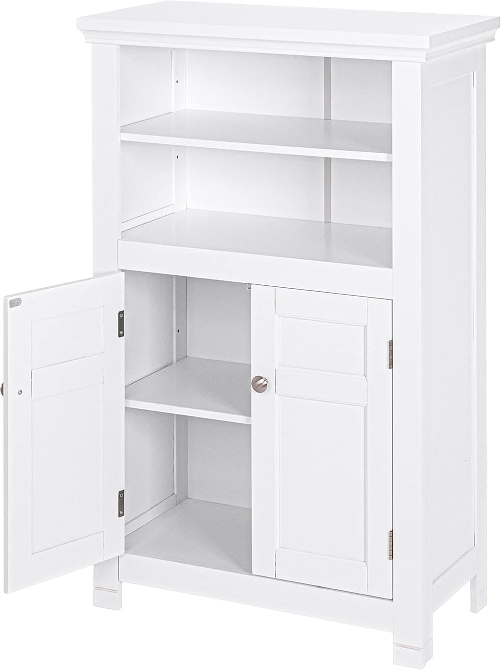Freestanding Bathroom Cabinet with Doors and Adjustable Shelf, White Q220670