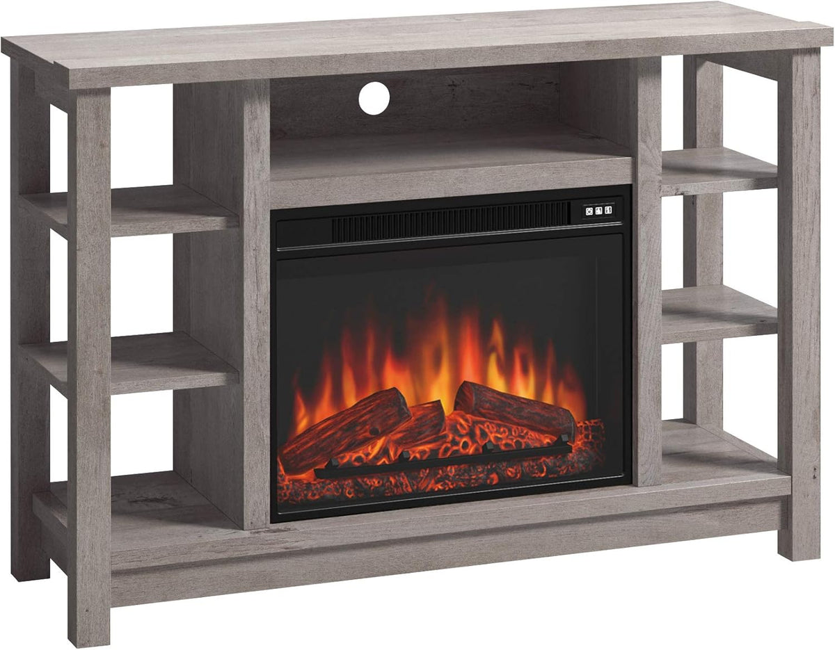 Fireplace Credenza, Carbon Oak Finish T860993