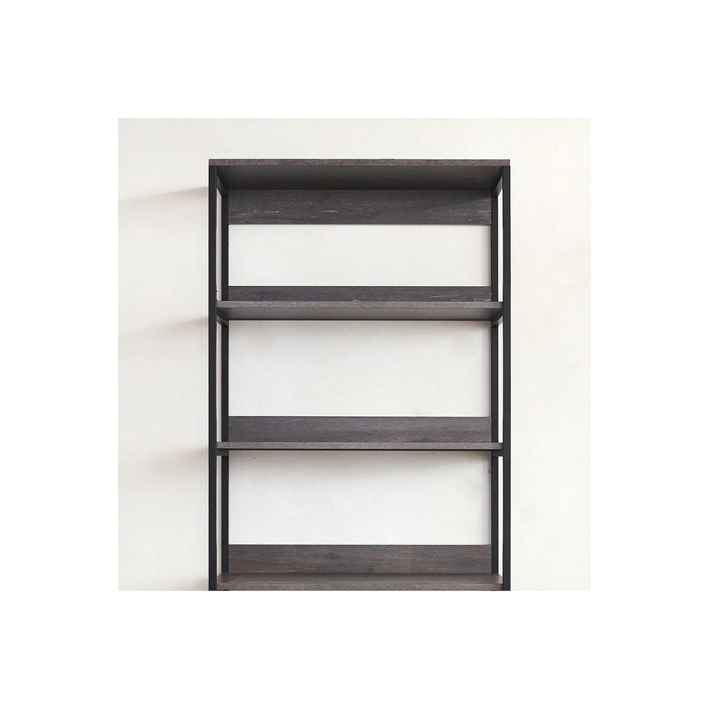 Rustic Gray Wood and Metal Walk-in Closet with 5 Shelves Y59844