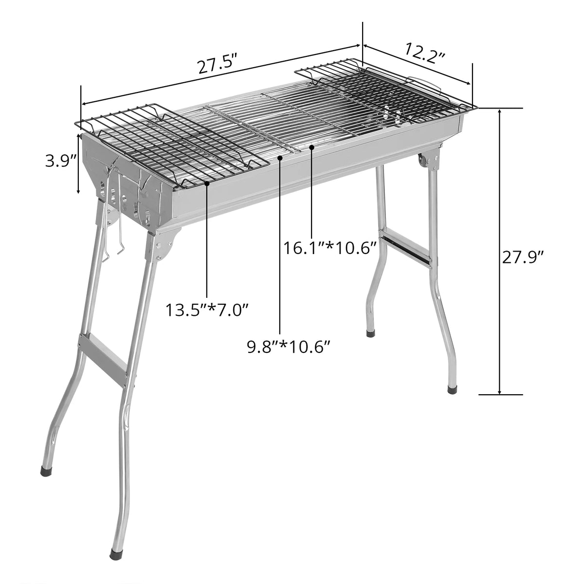 28'' Stainless Steel Charcoal BBQ Grill J939969