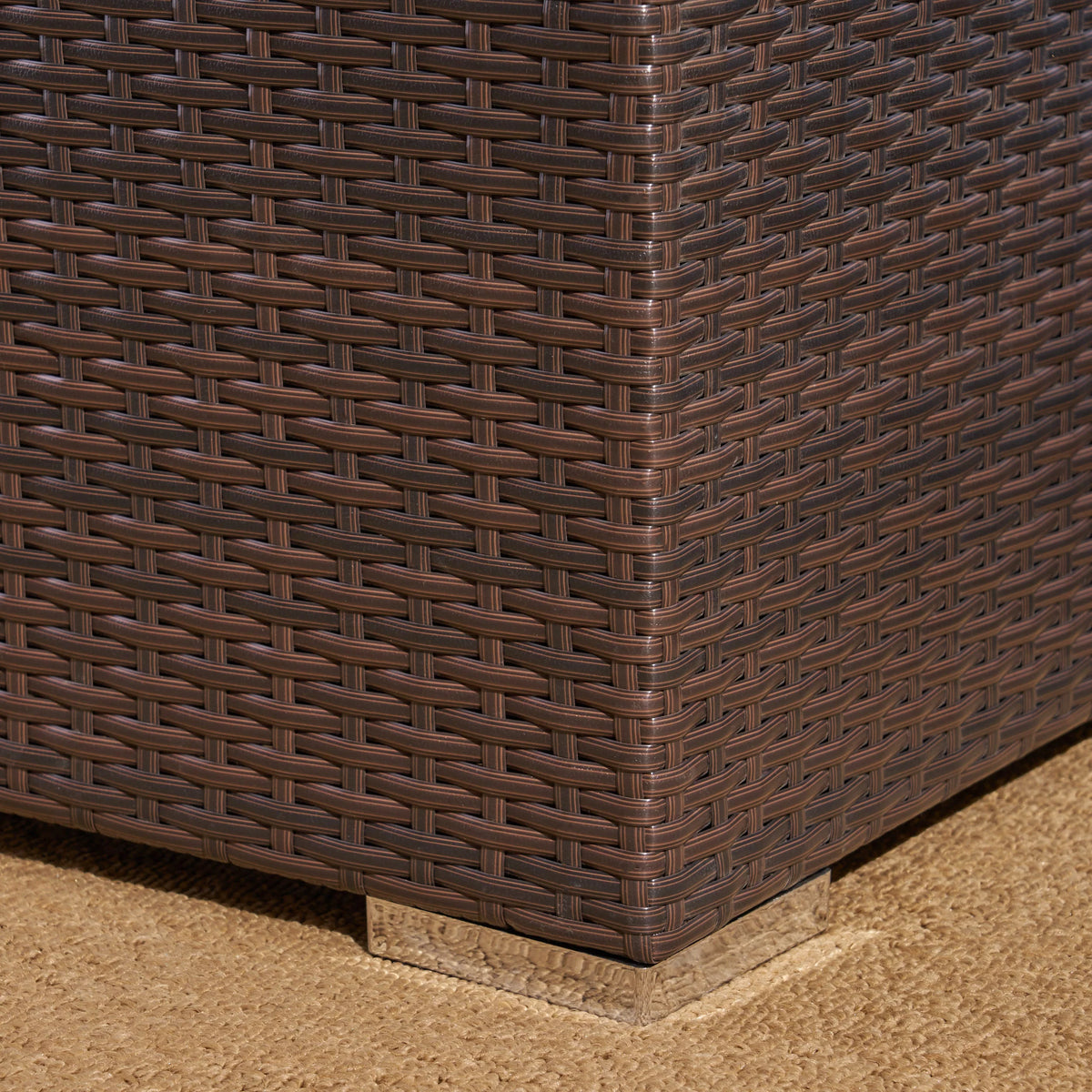 Multibrown Wicker Coffee Table with Storage F96638