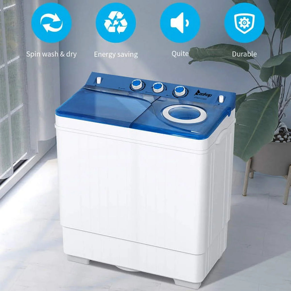 Semi-automatic Twin Tub Washing Machine, White&Blue T459975