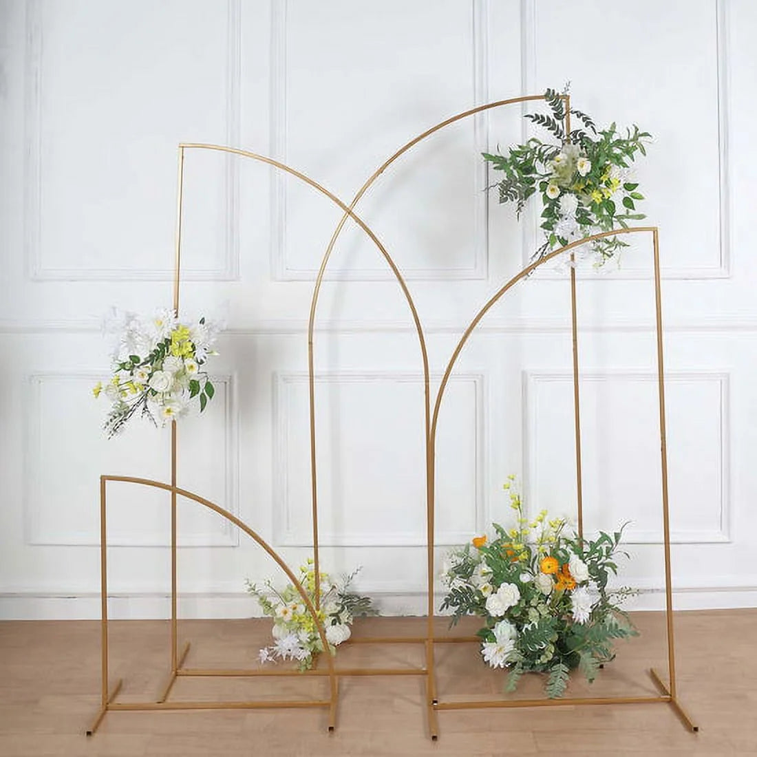 Gold Metal Half Moon Arch Backdrop Stand Set Of 4 E9761