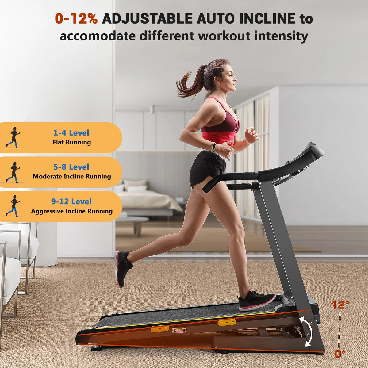 2.5 HP Treadmill with 12% Auto Incline J2239