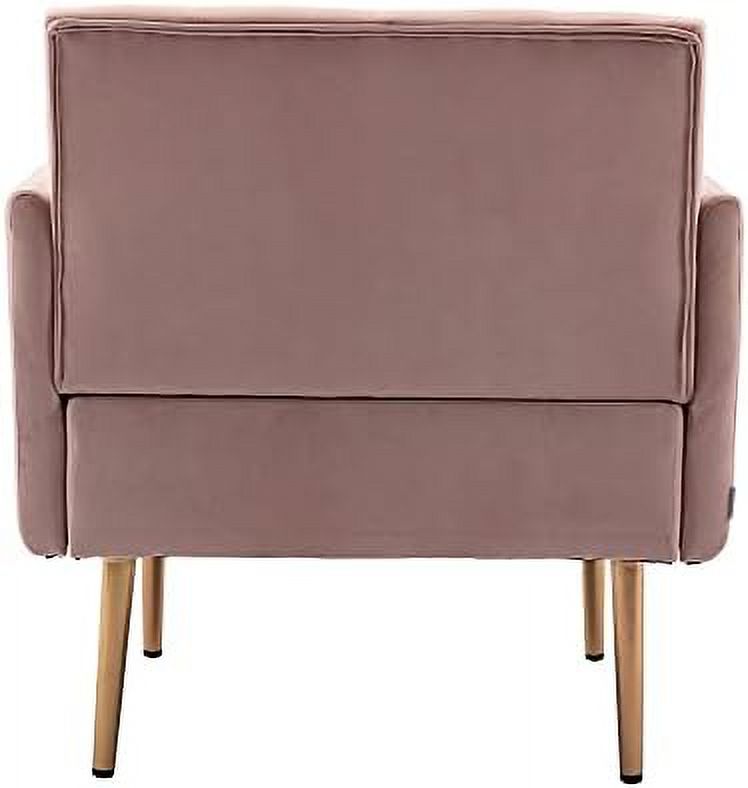 Pink Velvet Single Sofa Arm Chair with Metal Legs R51904