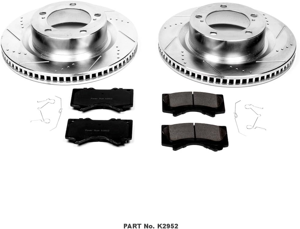 Front Z23 Carbon Fiber Brake Pads with Drilled & Slotted Brake Rotors Kit P625