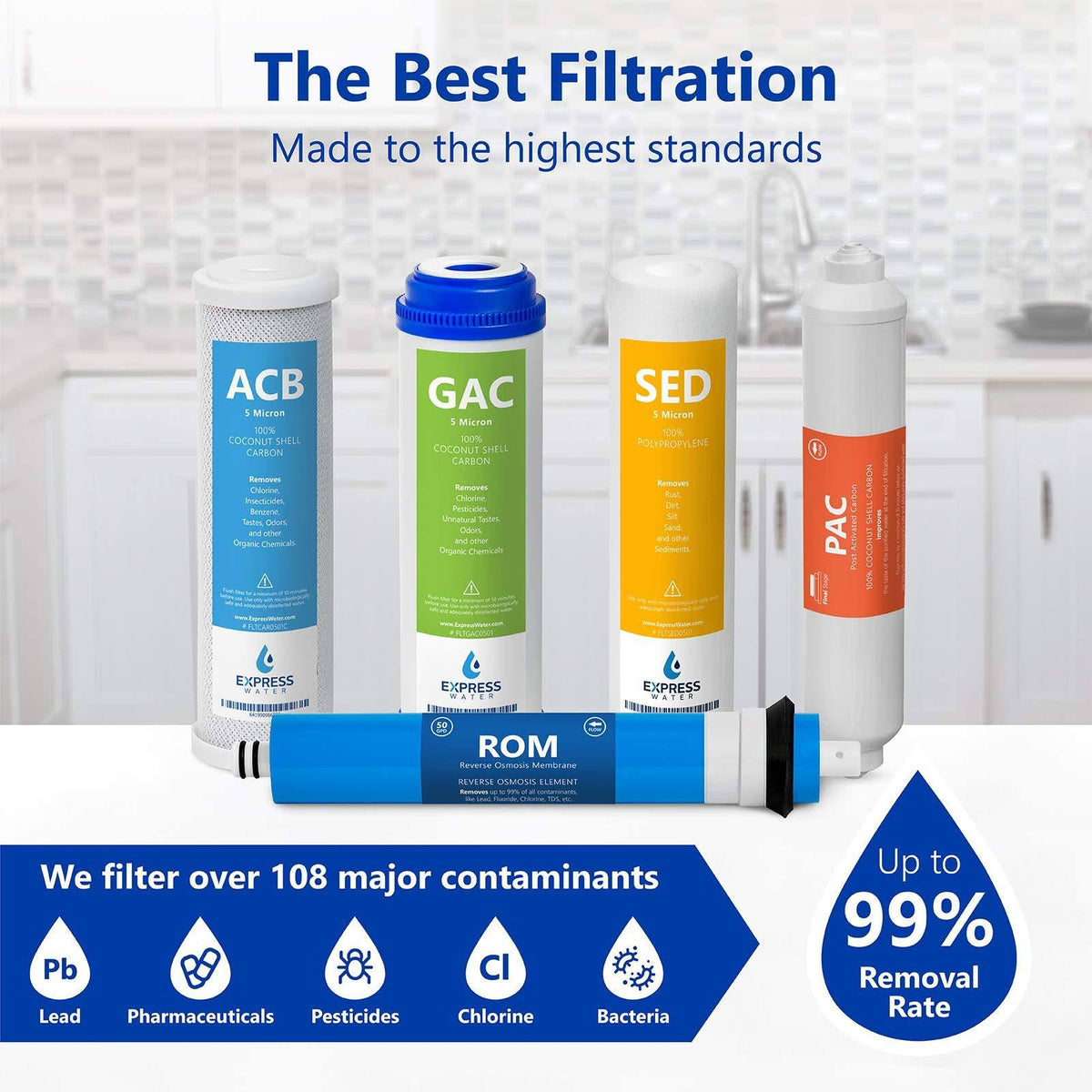 23 Filters with 50 GPD RO Membrane Replacement Filter Set K144405