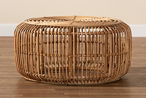 Natural Brown Antique Rattan Coffee Table D71616