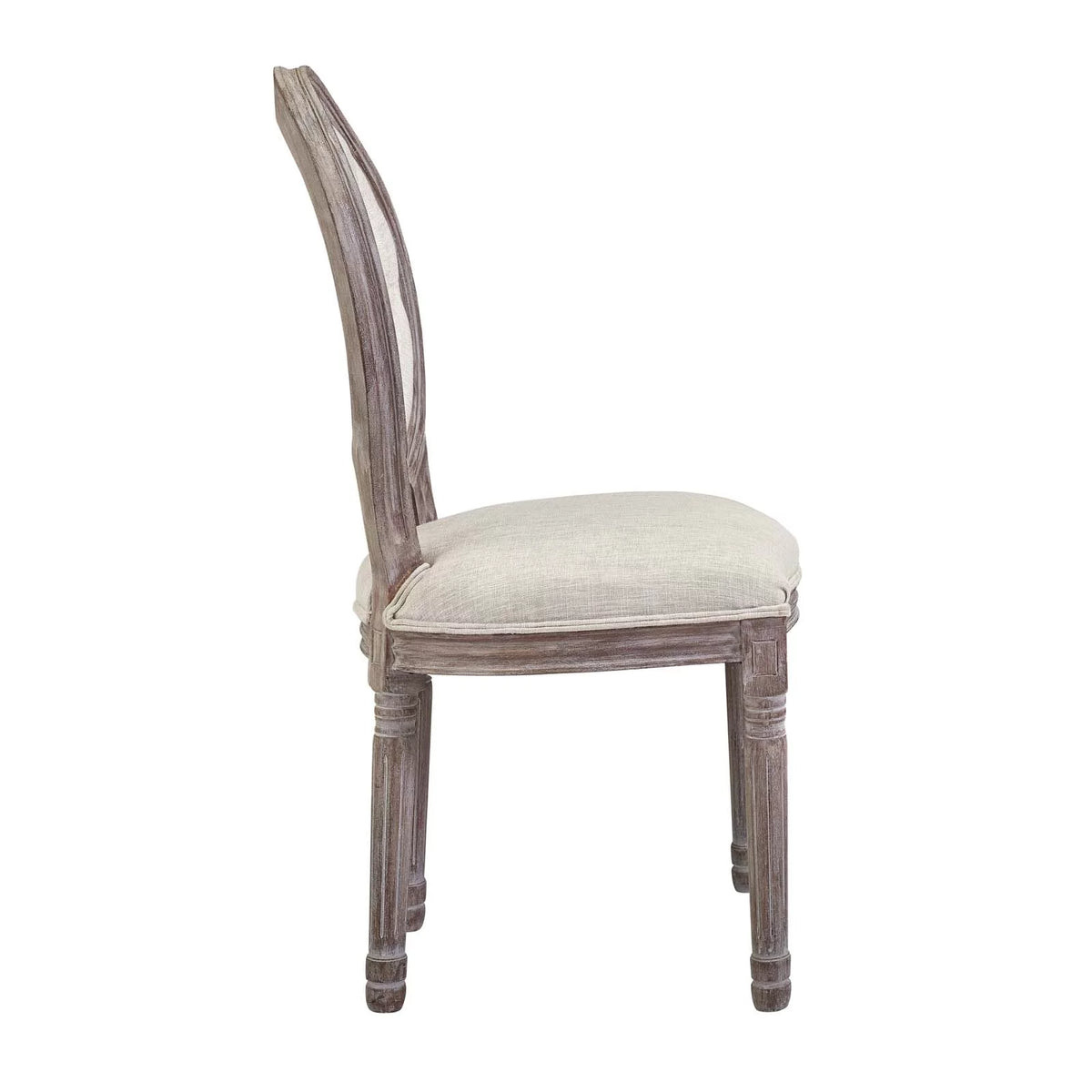Beige Fabric Wood Dining Chair Set of Four Z542