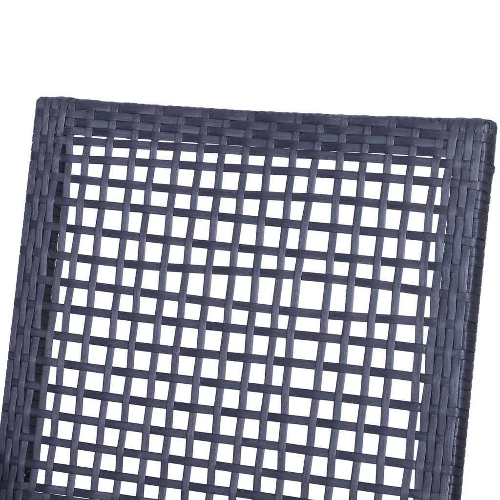 3 Pcs Rattan Wicker Patio Bar Set with Cushion U6159