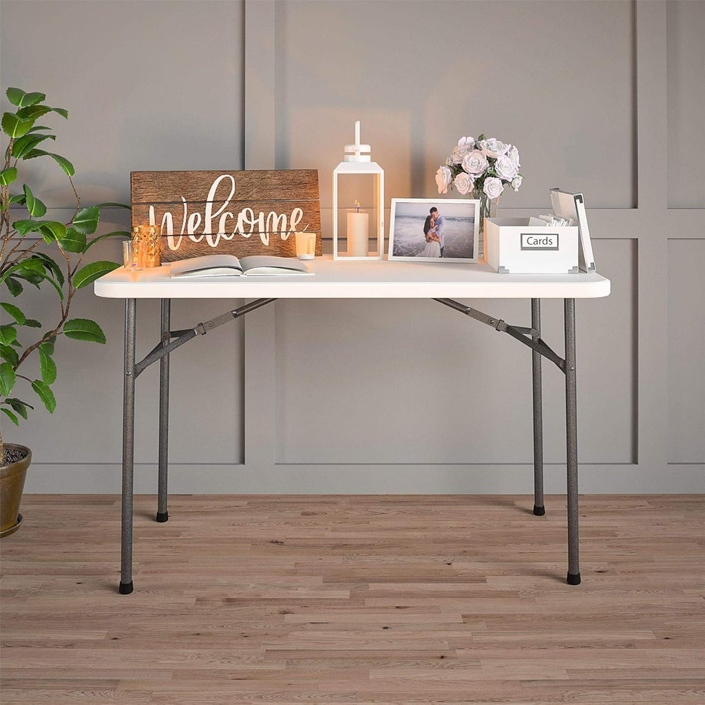 White 4 ft. Folding Utility Table Z715
