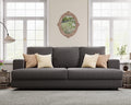 3 Seater Grey Chenille Sofa with Extra Deep Seat Y39005