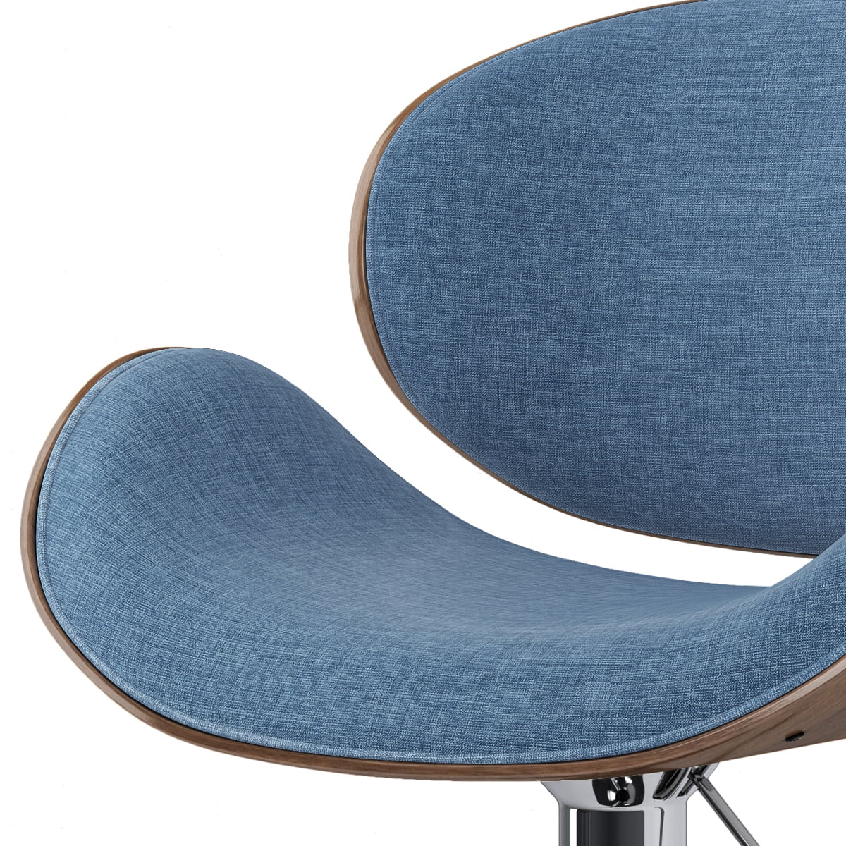 Blue Linen Look Fabric Adjustable Height Bar Stool K324