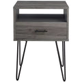 18" Single Drawer Hairpin Leg Nightstand X56119