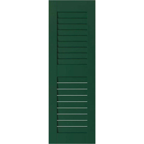 15 in. x 65 in. Real Wood Louvered Shutters Pair P4424