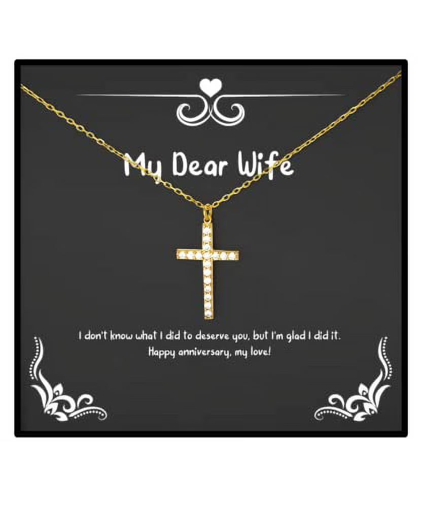 Crystal Gold Cross Necklace T9590