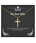 Crystal Gold Cross Necklace T9590