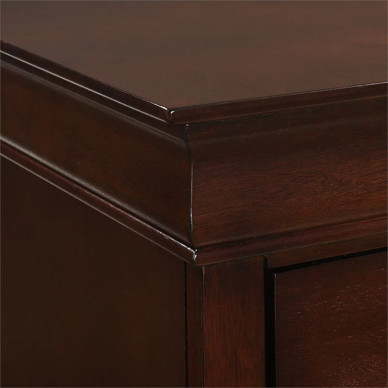 Cherry Wood 6-Drawer Dresser & Mirror E6989