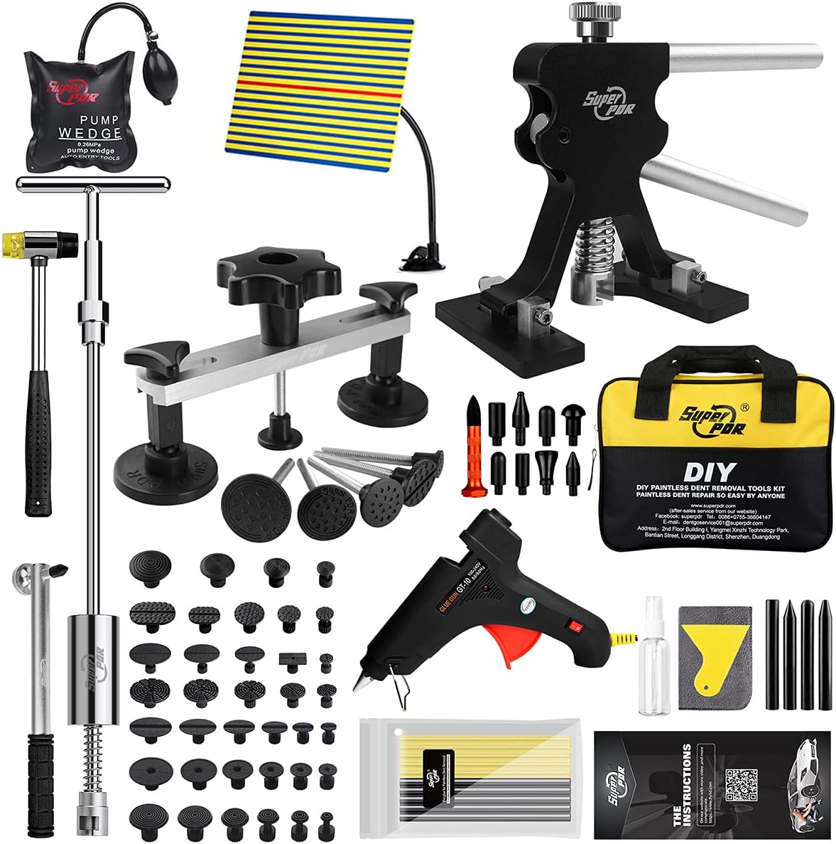 Paintless Dent Repair Kit with Bridge Dent Puller and Black Dent Lifter, Pack of 2 S325482
