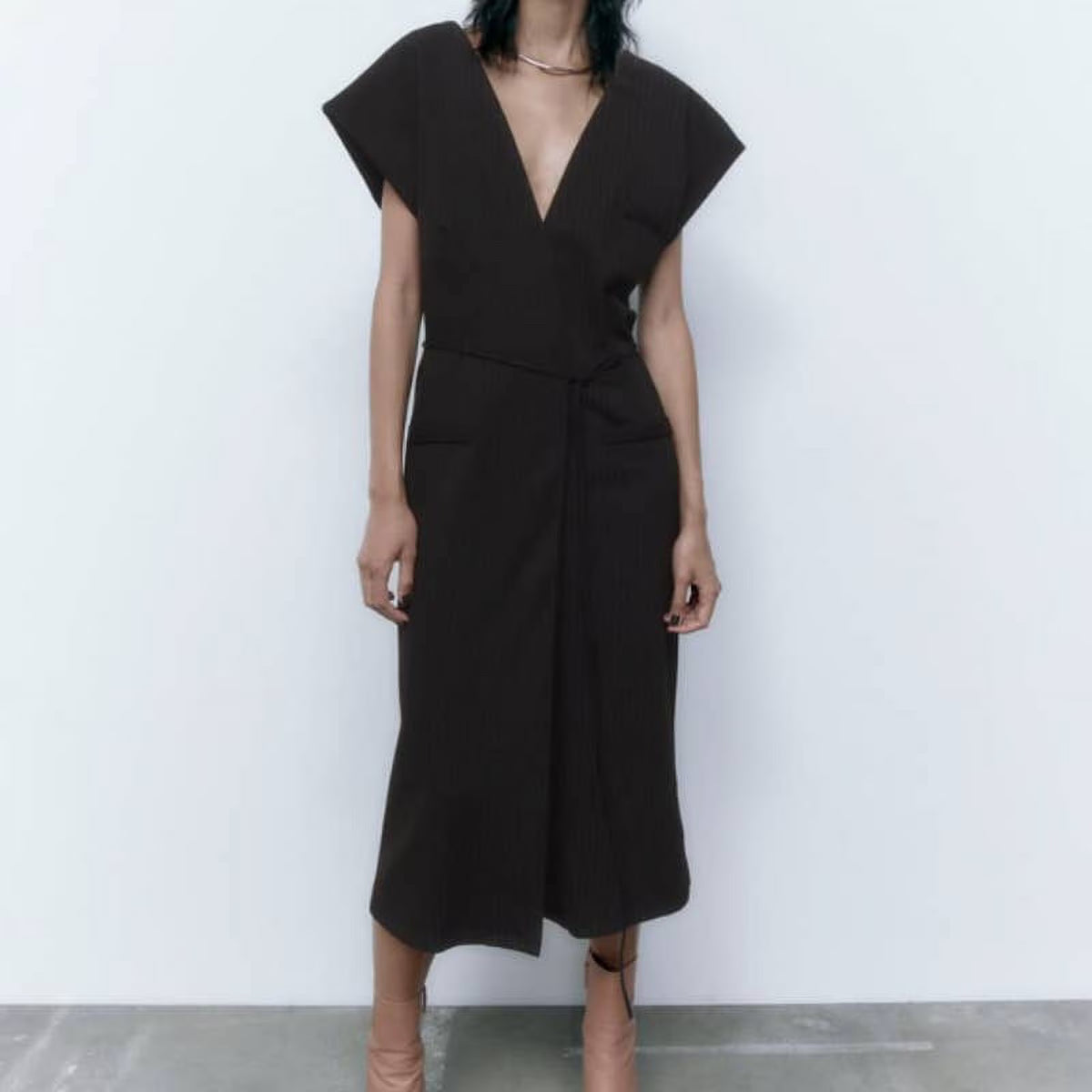 Pinstripe Midi Dress W10257