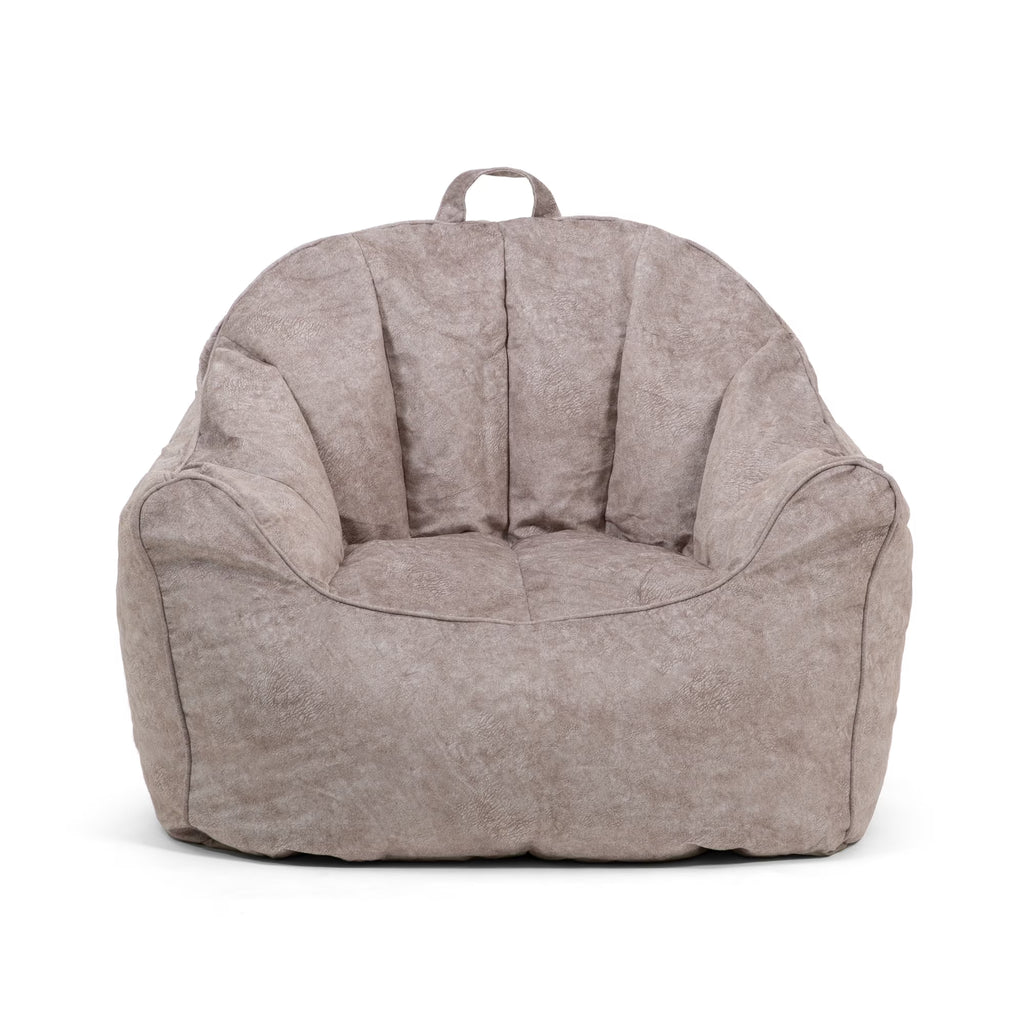 Gray Hyde Faux Polyester Blend Bean Bag Chair D31842