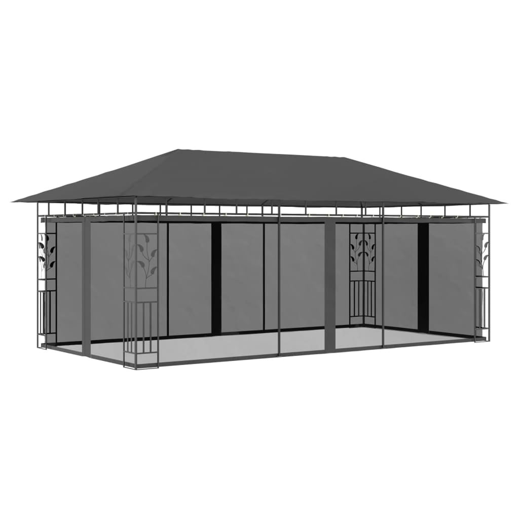 Anthracite Gazebo with Mosquito Net D28621