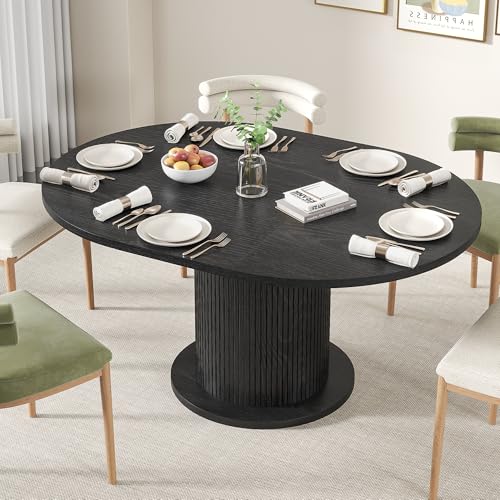 Round Dining Table for 2 with Wood Strip Base V590