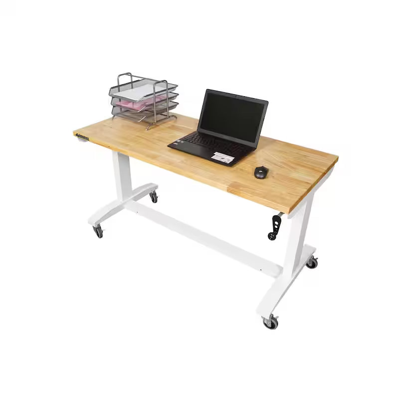 Adjustable Height Work Table in White F1511