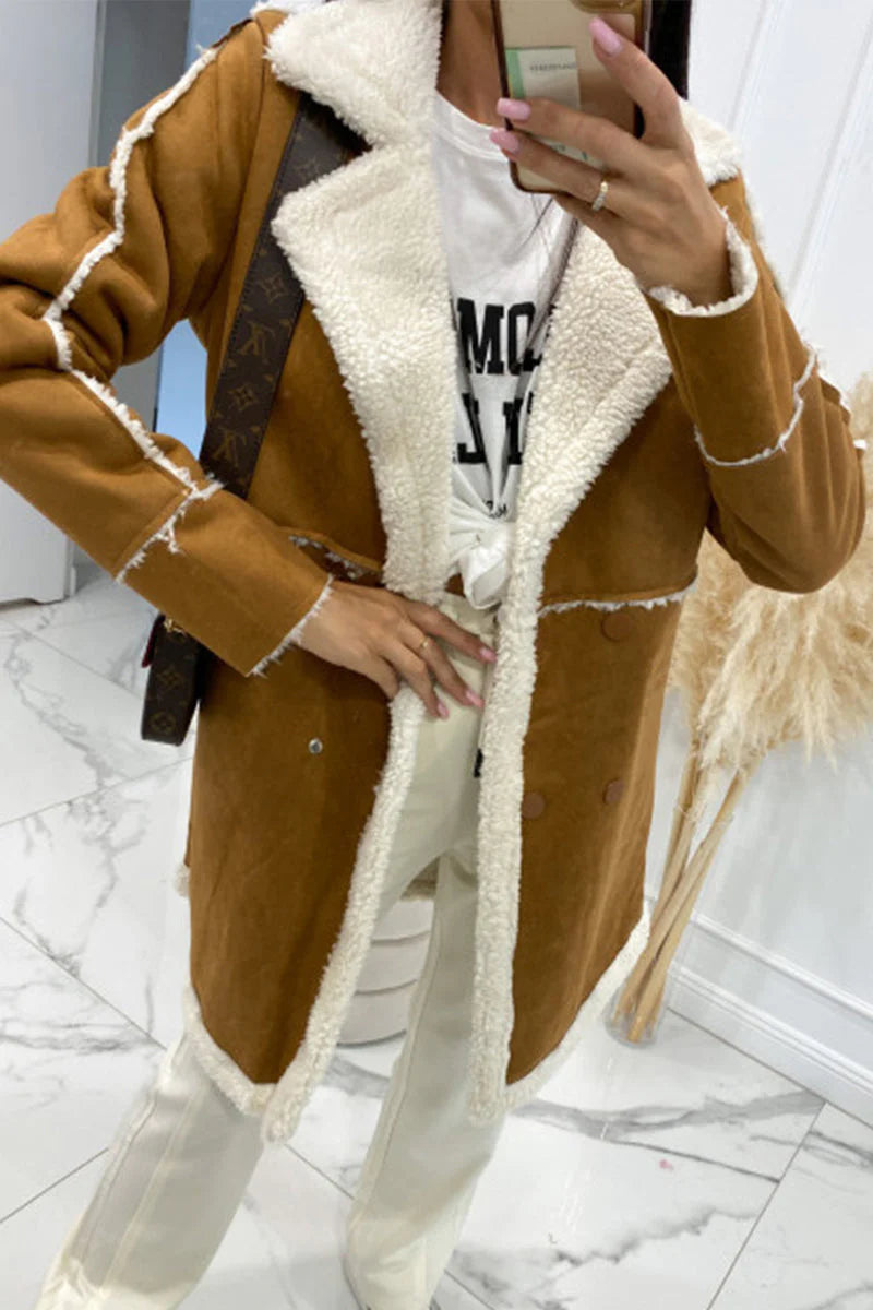 Solid Patchwork Pocket Half A Turtleneck Outerwear T300906