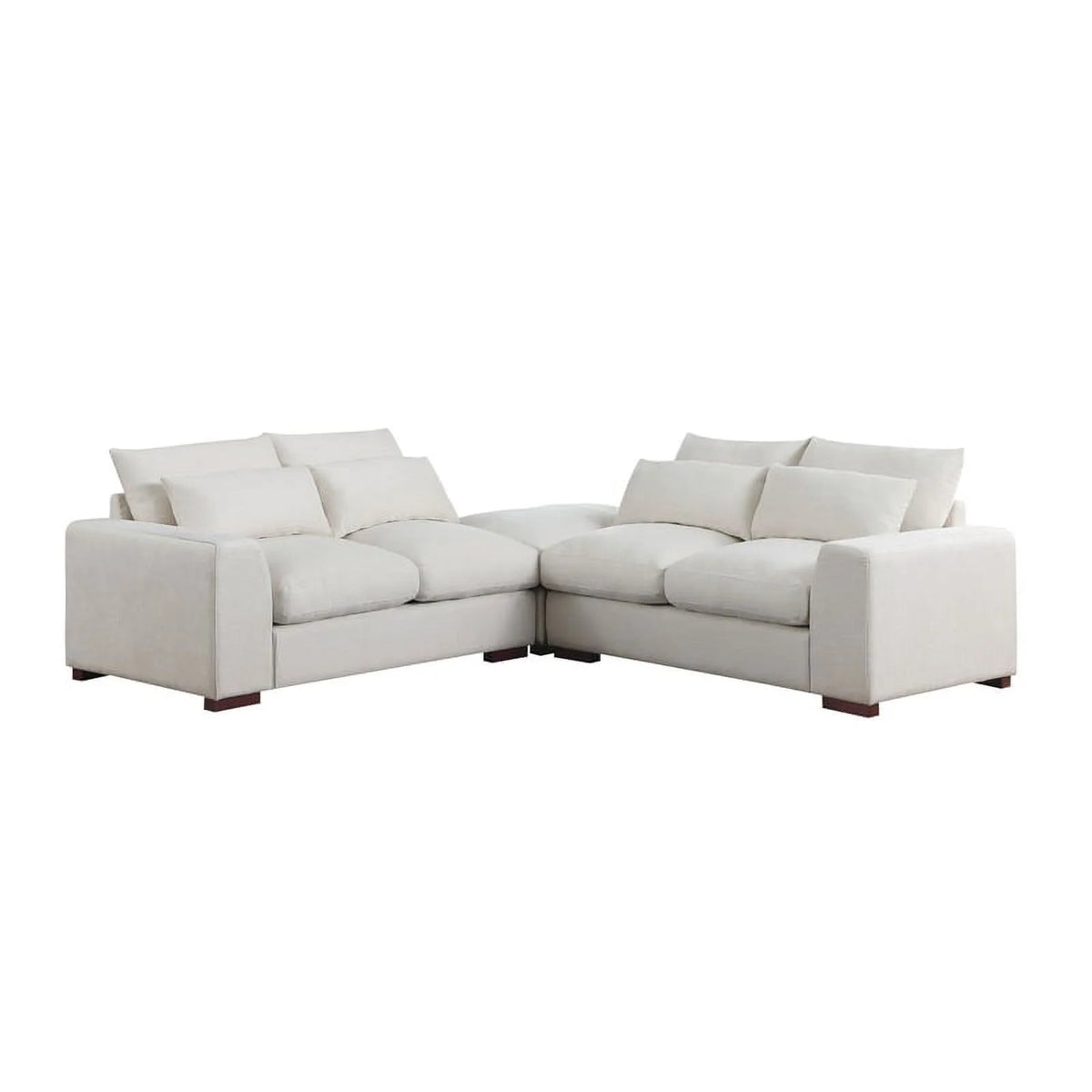 Beige Fabric Reversible Sectional Sofa & Ottoman W74860