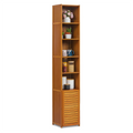 Bamboo 7 Shelves Bookcase with Door K5314