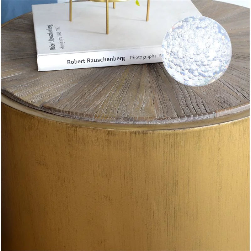 Wood and Metal End Table Set of 2 H660221