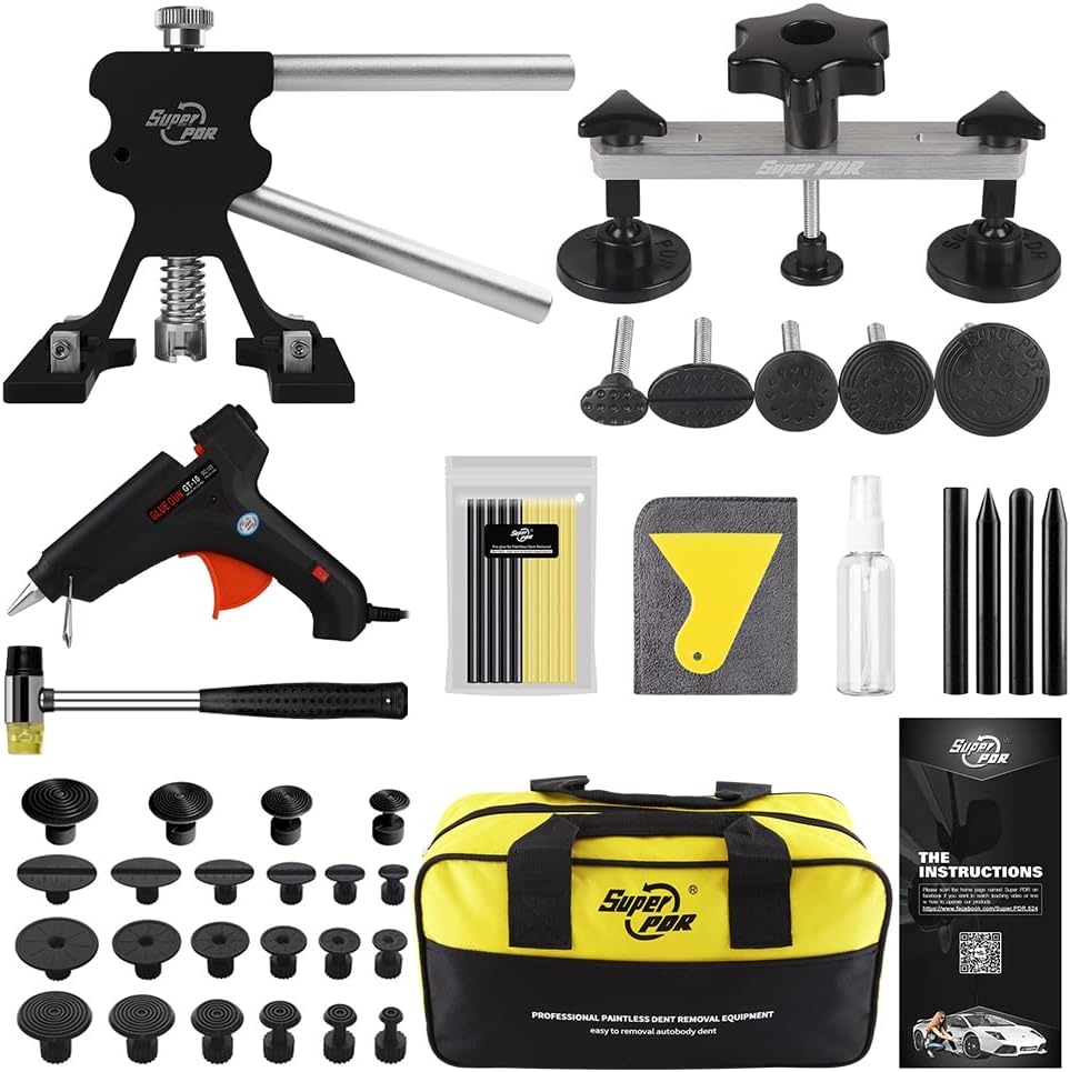 Paintless Dent Repair Kit with Bridge Dent Puller and Black Dent Lifter, Pack of 2 S325482