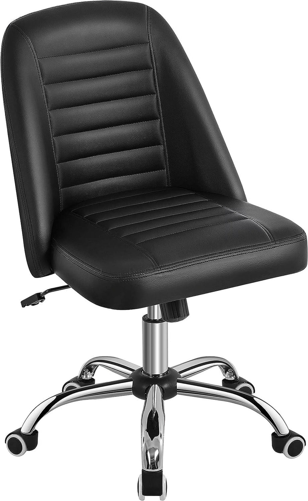 PU Leather Armless Office Chair with Rolling Wheels W26153