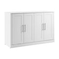 White Engineered Wood Cabinet Bed with Mattress W613949