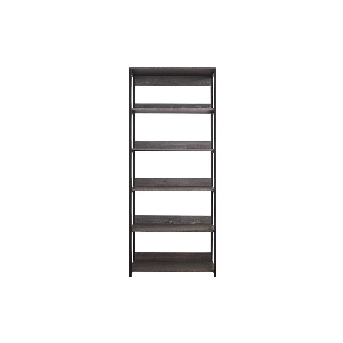 Rustic Gray Wood and Metal Walk-in Closet with 5 Shelves Y59844