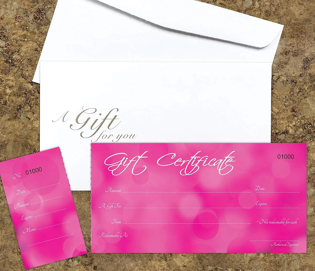 Blank Gift Certificates 25 Set with Matching Envelopes B437