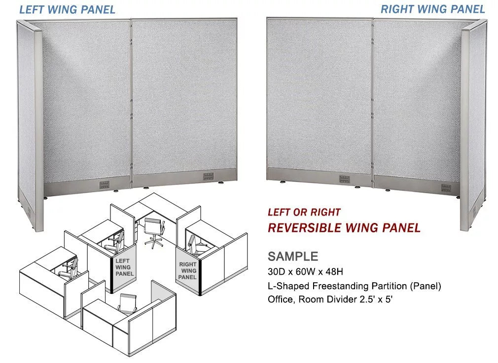 L-Shaped Freestanding Office Partition D3570
