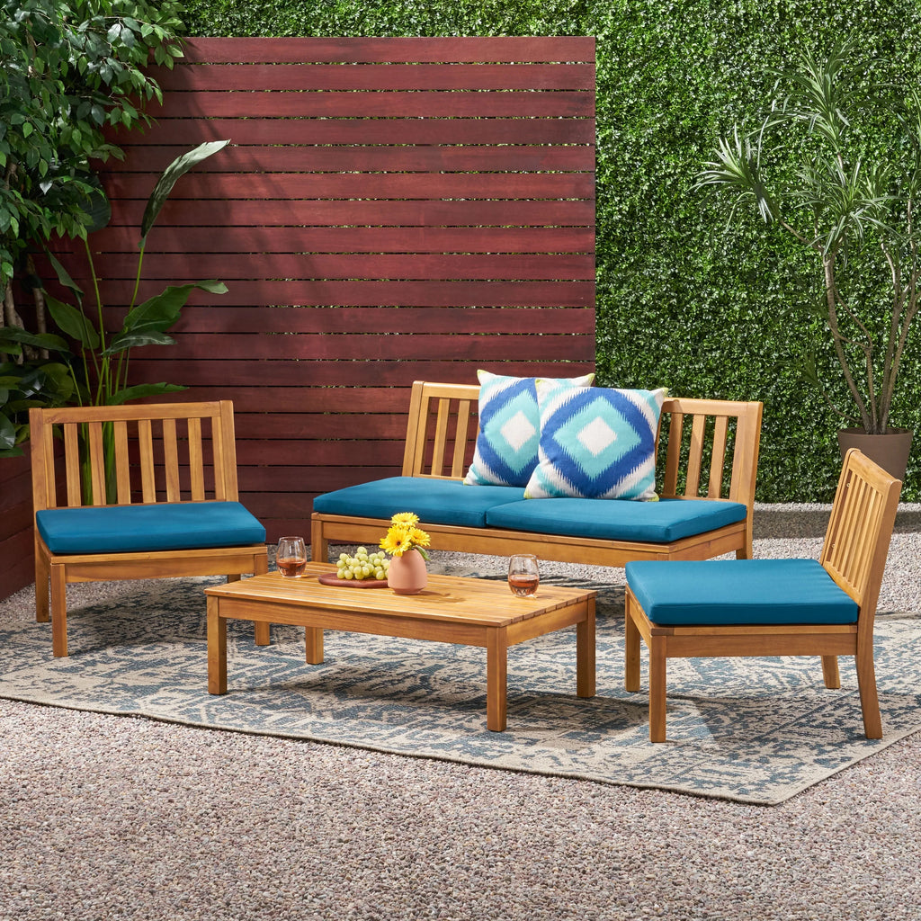 Acacia Wood Chat Set with Coffee Table D174334