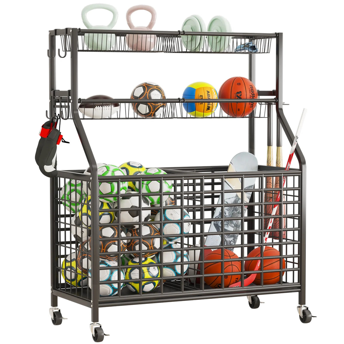 Black Rolling Storage Cart H2213