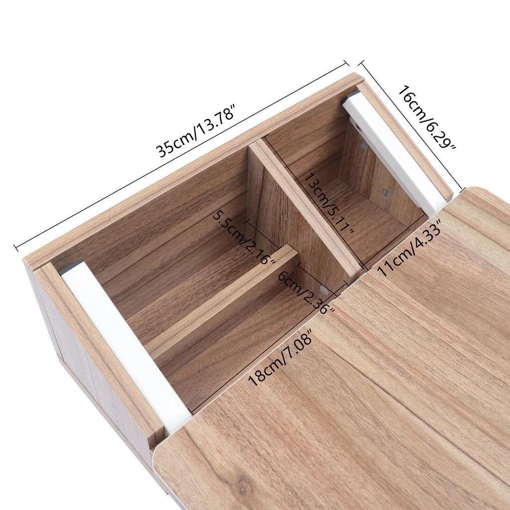 Wooden Bed Side Table with Storage and Wheels Z979947