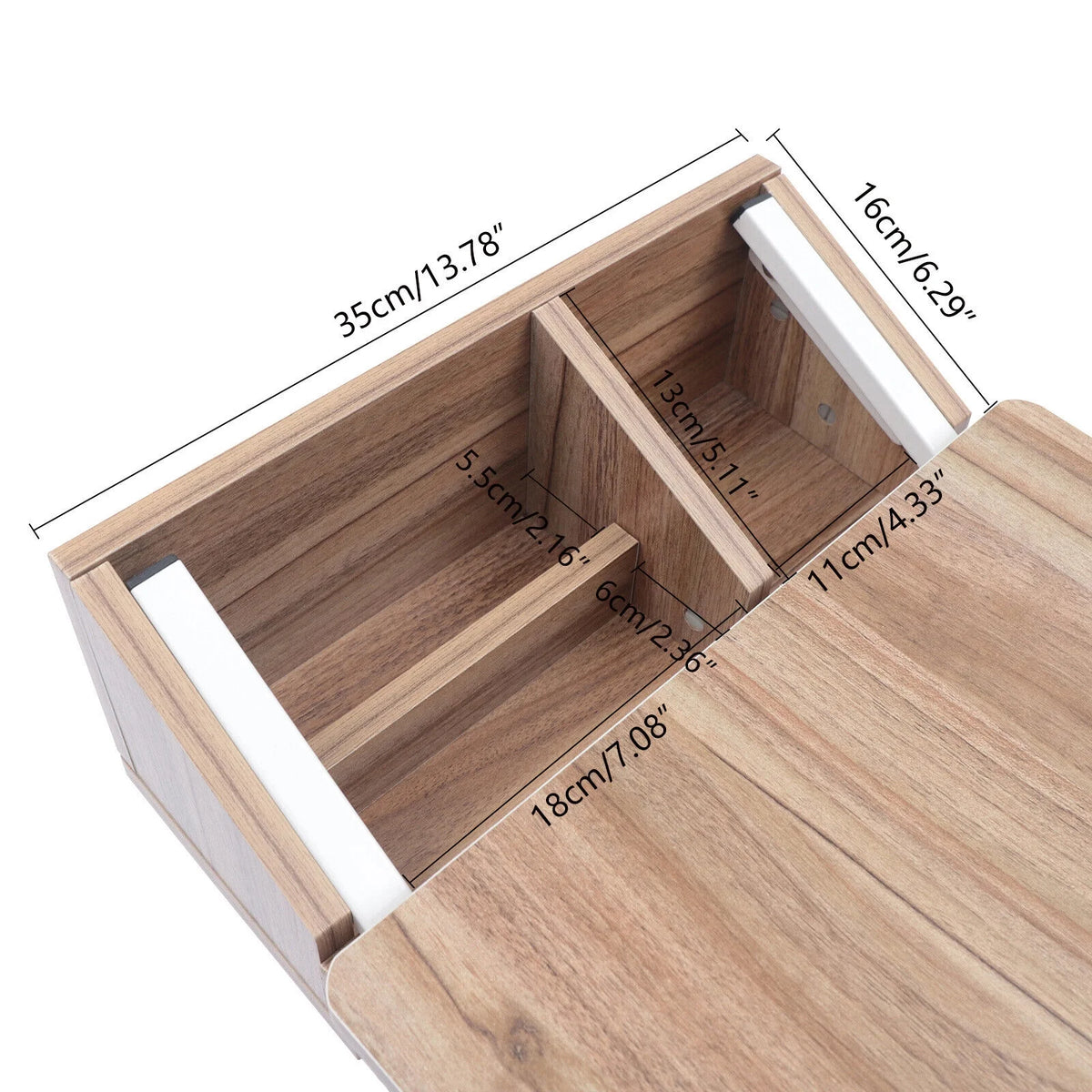 Wooden Bed Side Table with Storage and Wheels Z979947
