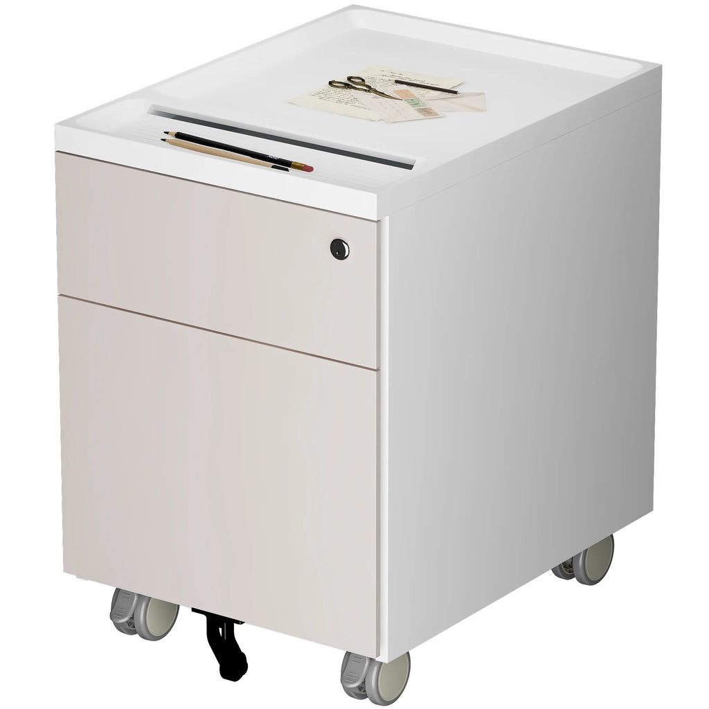 Pink 2-Drawer Metal Filing Cabinet with Wheels L665