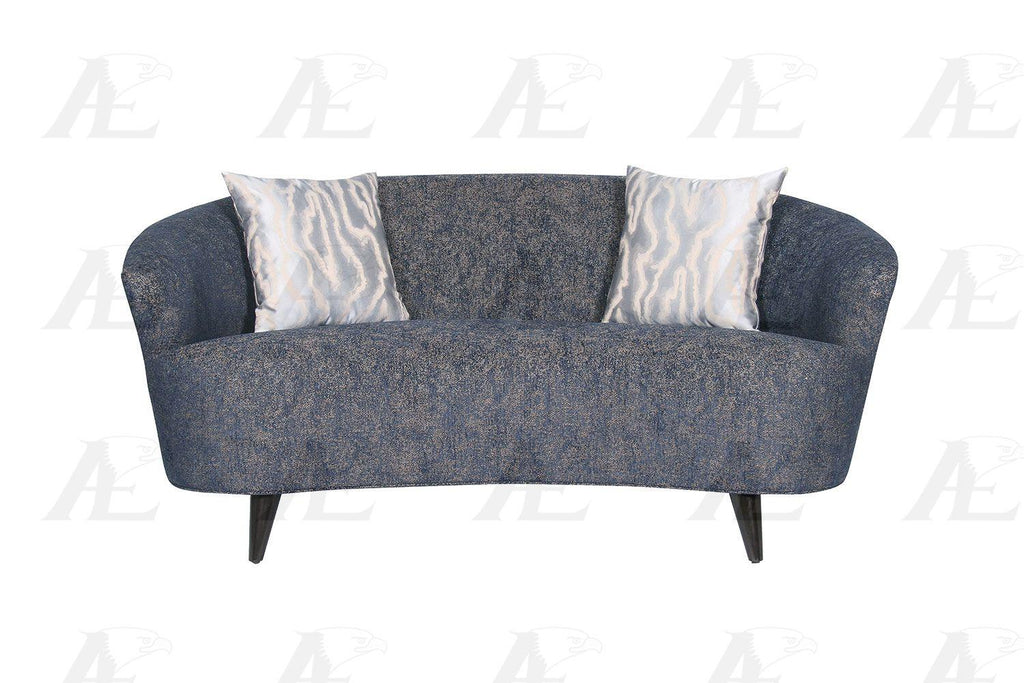 Dark Blue Linen Sofa and Loveseat Set 2 Pcs D630654