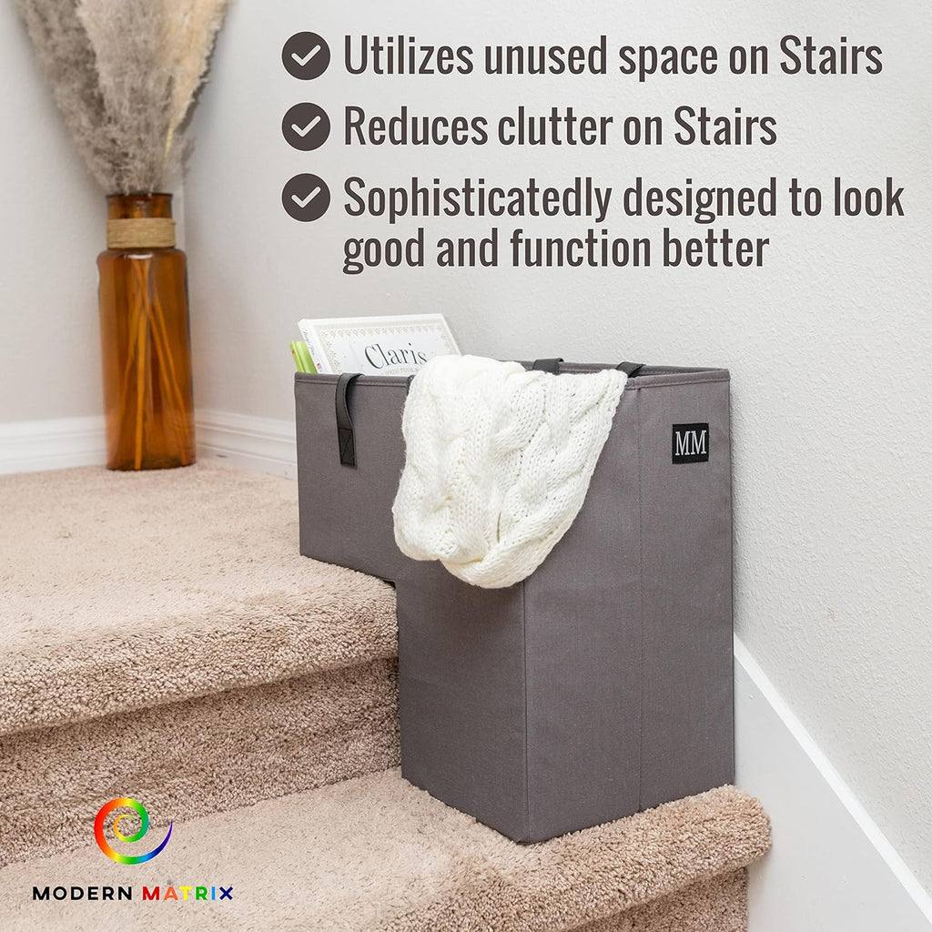 Stair Basket with Leather Handles J673082