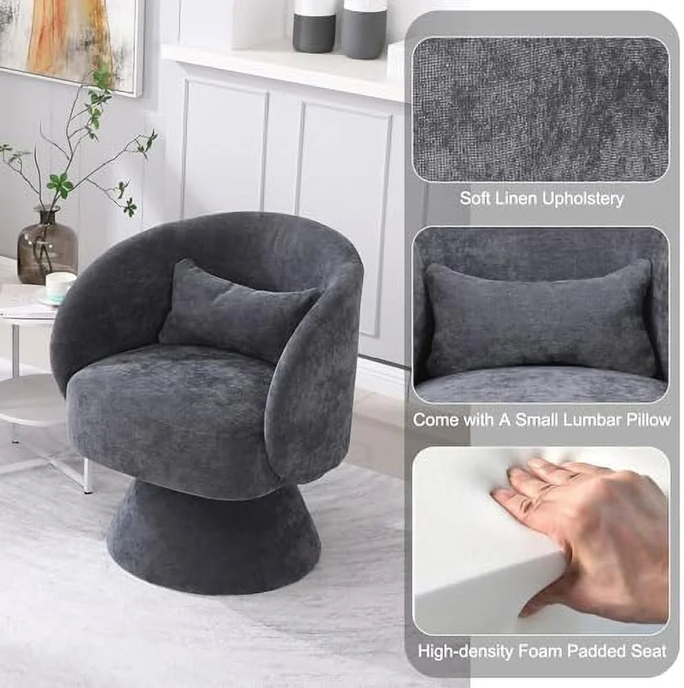 Linen Upholstered Swivel Accent Chair Set of 2 R844894