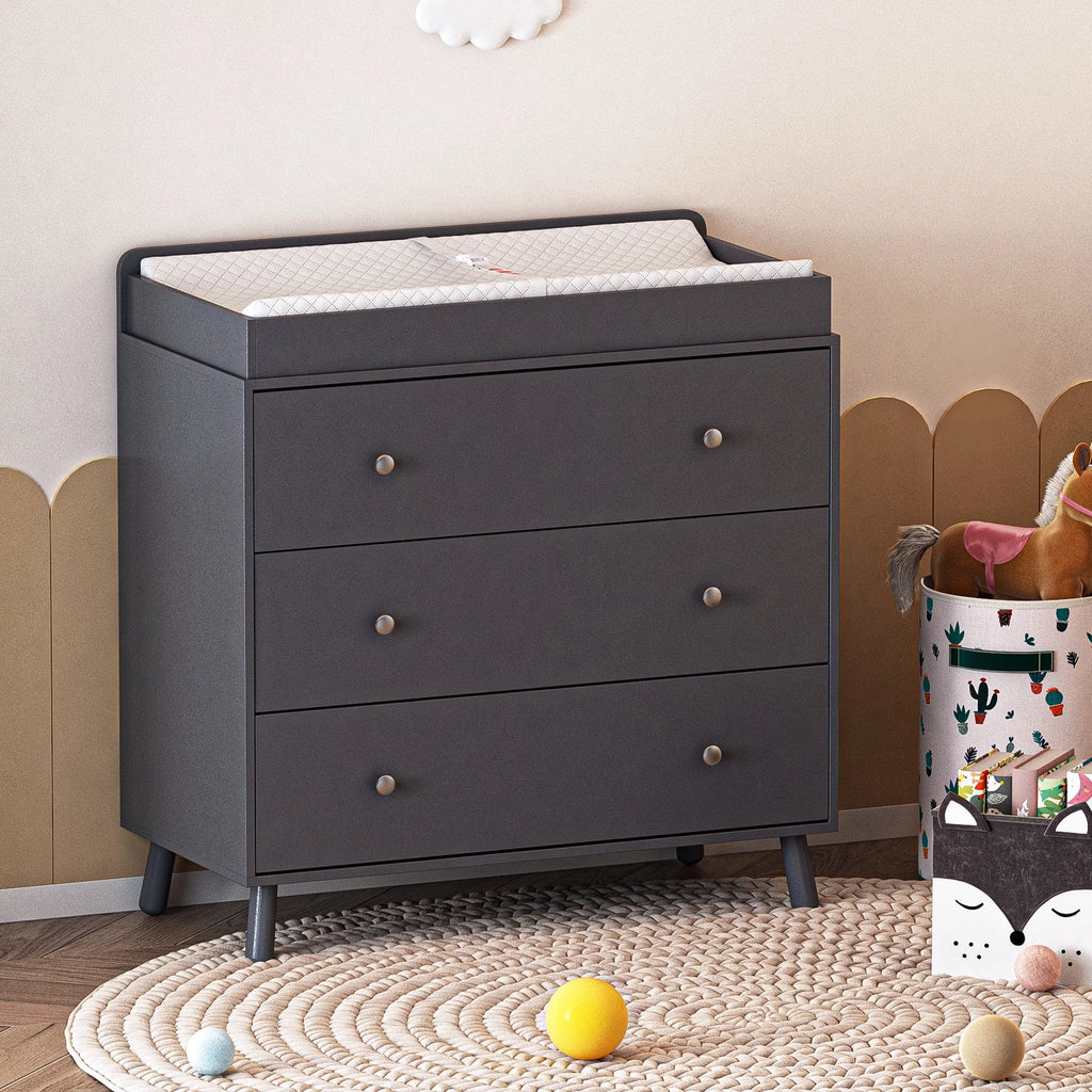 White 3 Drawer Changing Table with Removable Pad Q308022