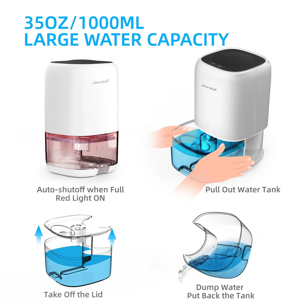 Portable Ultra Quiet Dehumidifier 1000ML T69117
