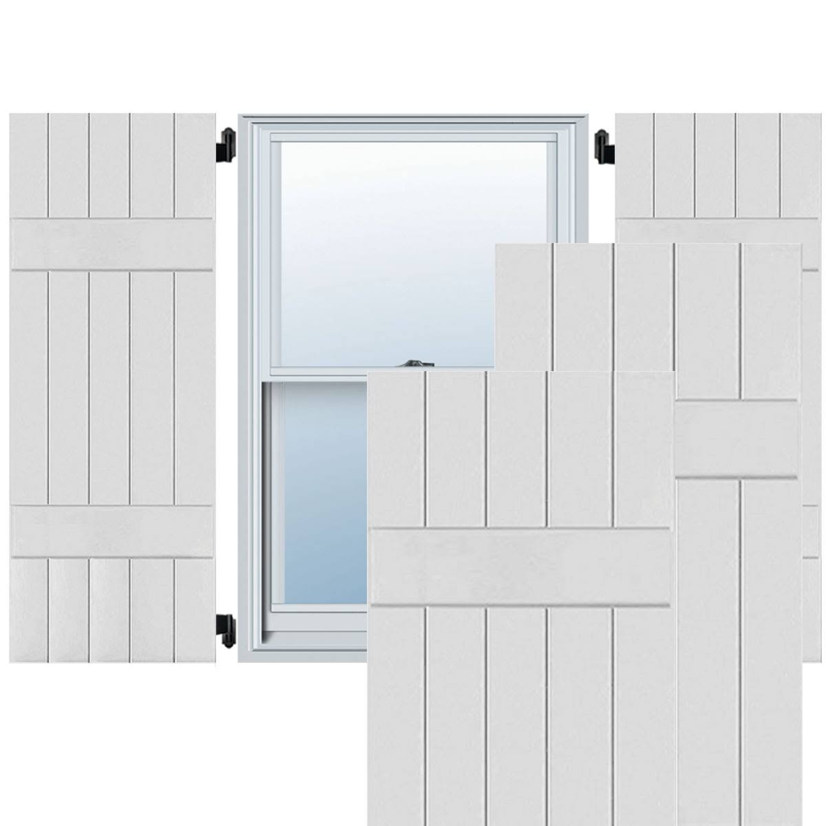 18x22W x 79x22H Real Wood Pine Board-n-Batten Shutters J46772