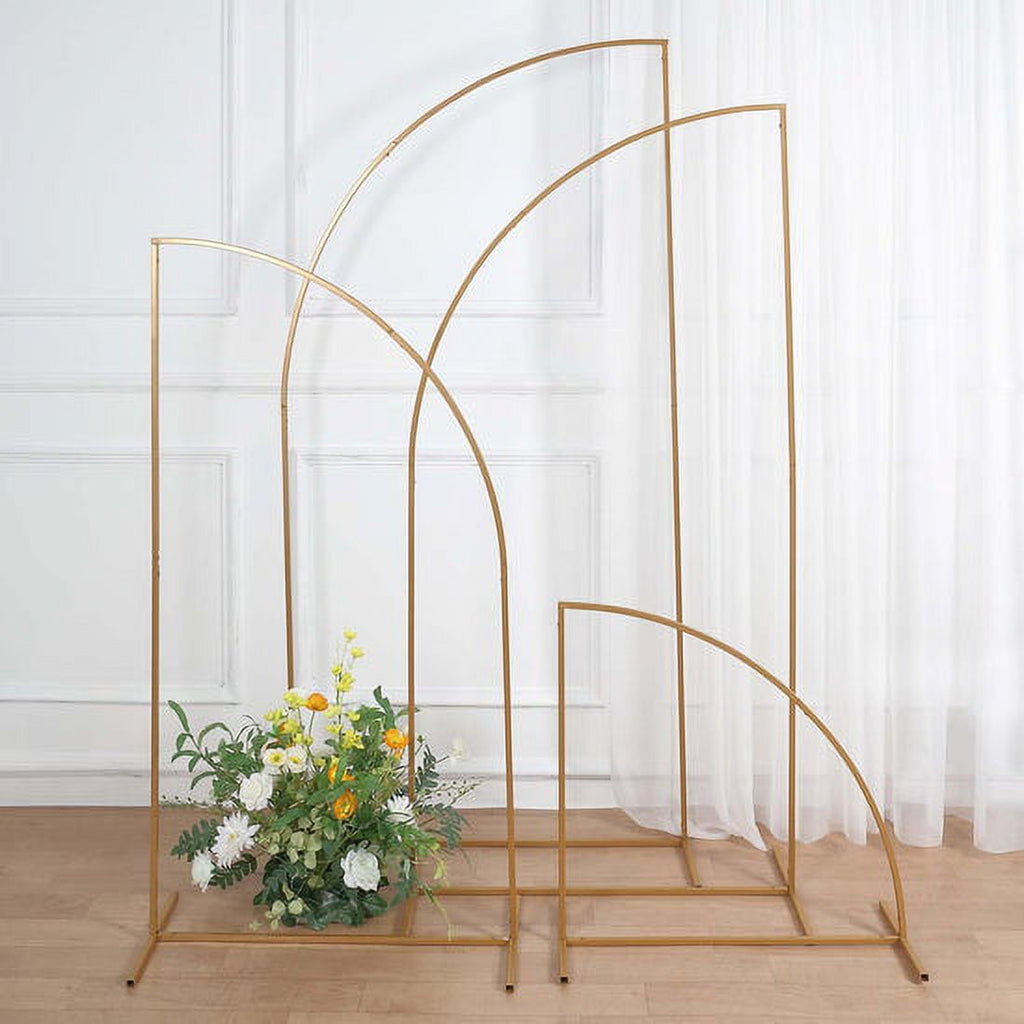 Gold Metal Half Moon Arch Backdrop Stand Set Of 4 E9761